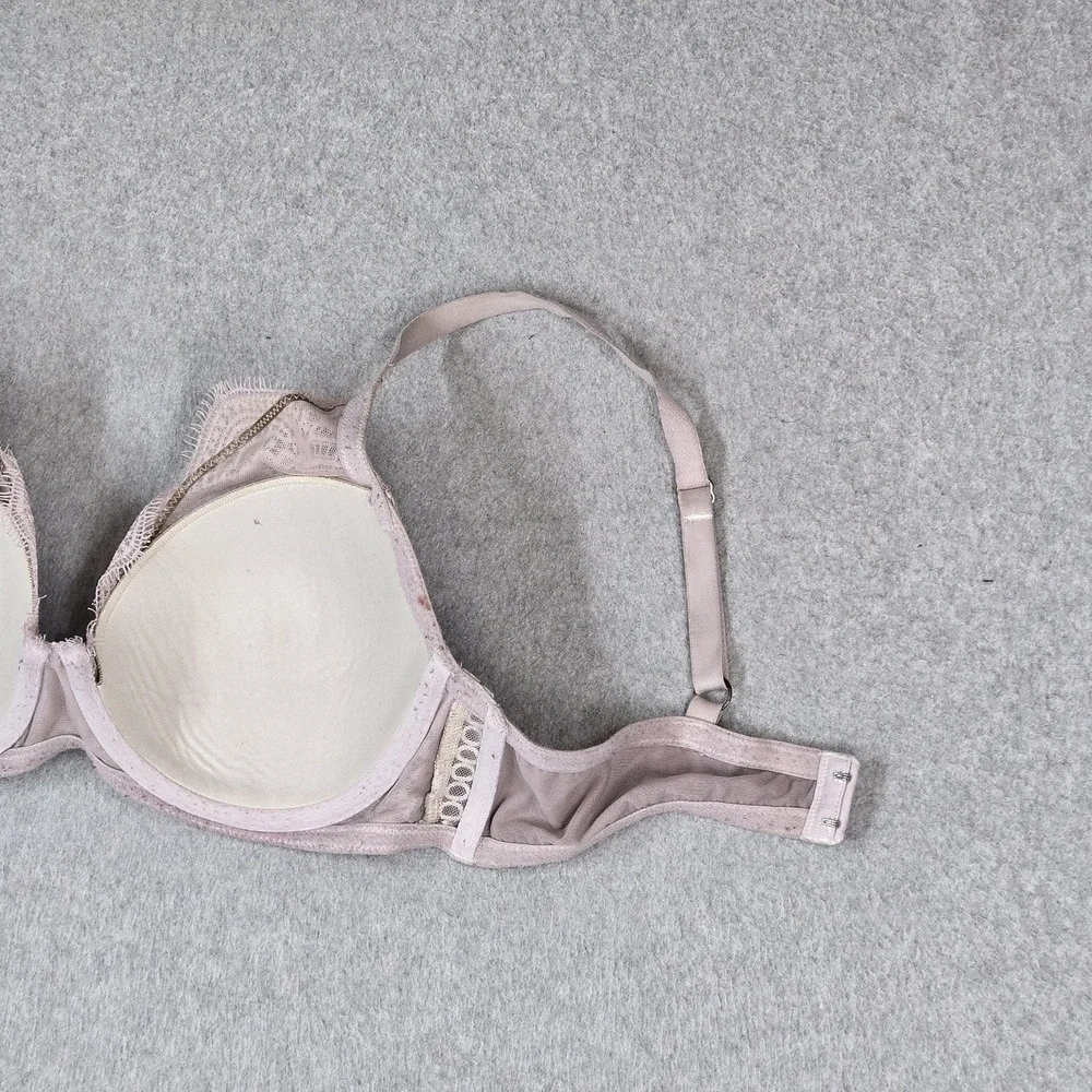 Victoria's Secret Women Bra 34D Pink Floral Dream Angels Lined Demi Underwired